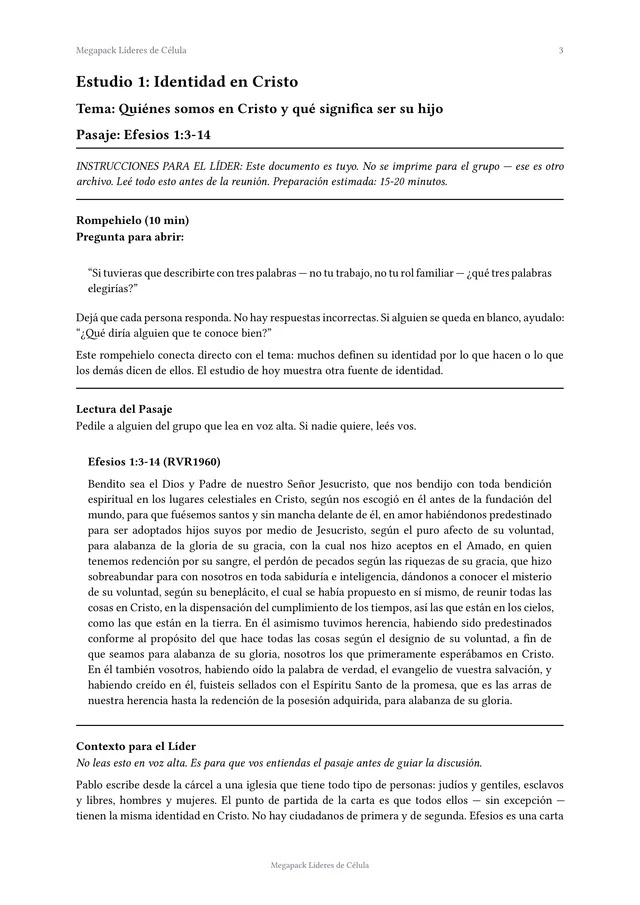 Página interior del Megapack Líderes de Célula