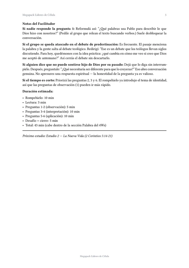 Página interior del Megapack Líderes de Célula