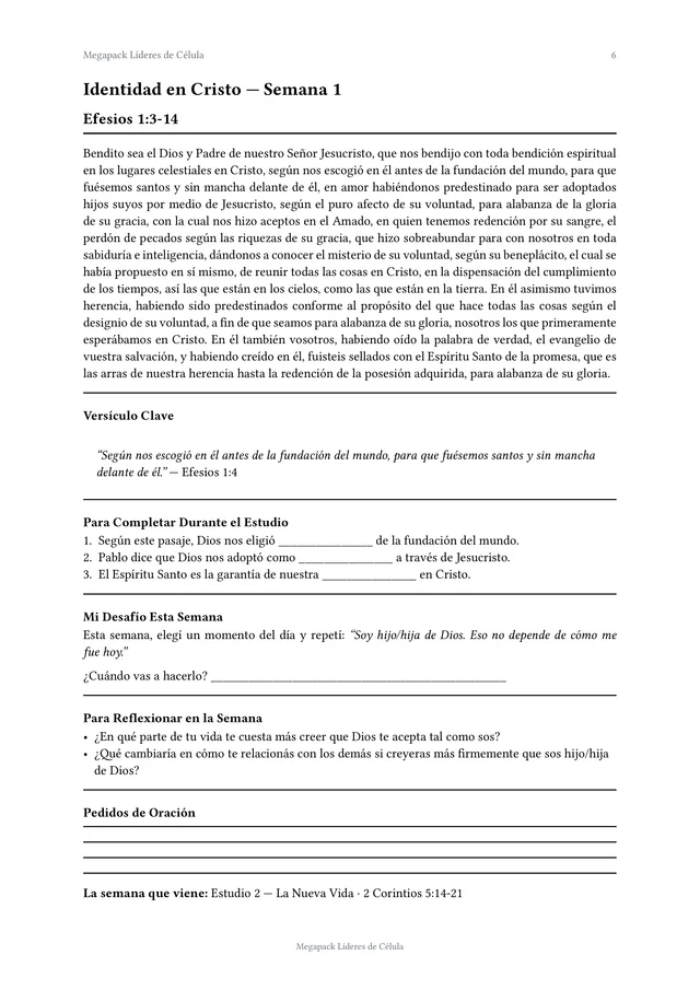 Página interior del Megapack Líderes de Célula