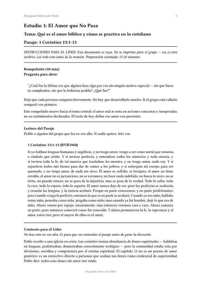 Página interior del Megapack Líderes de Célula