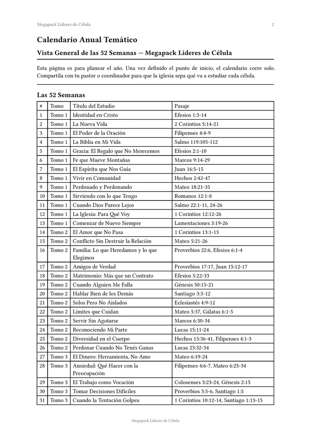 Página interior del Megapack Líderes de Célula